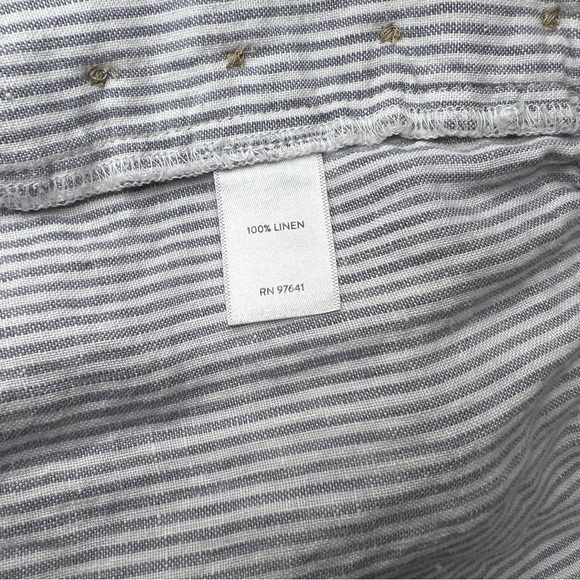 J. Jill Gray Striped Linen Pants Medium‎ - Picture 5 of 7